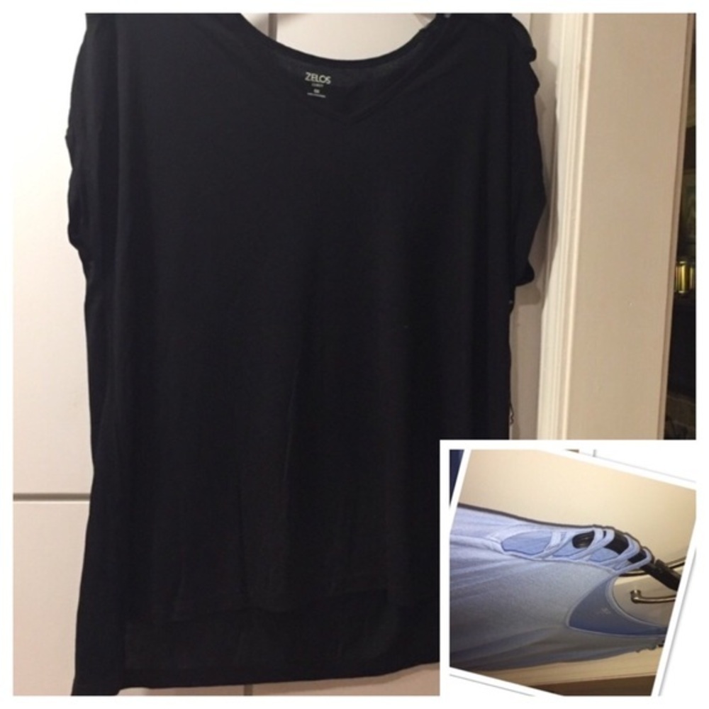 Zelos Active Athletic Short-sleeve Top - Black 0X - NWT